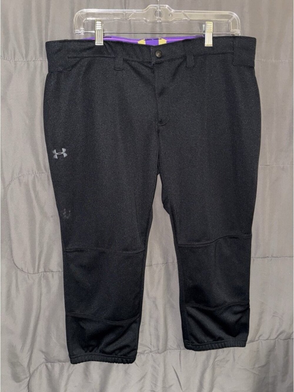 Under Armour Softball Pants Womens XL Black Performance Stretch Capris Baseball